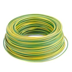 Oman Cables Single Core 10 SQMM PVC Wire Yellow / Green Color 91.44 M (100 yards) Roll - 450/750V